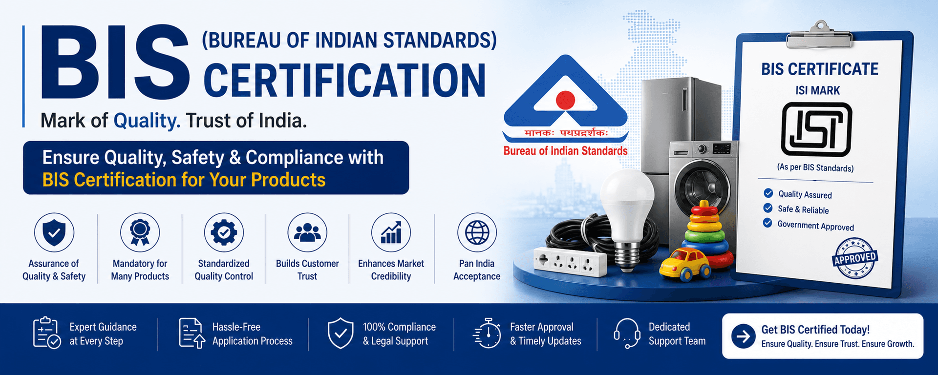 BIS Certification Services in India — Complete BIS CRS, ISI and FMCS Registration Support