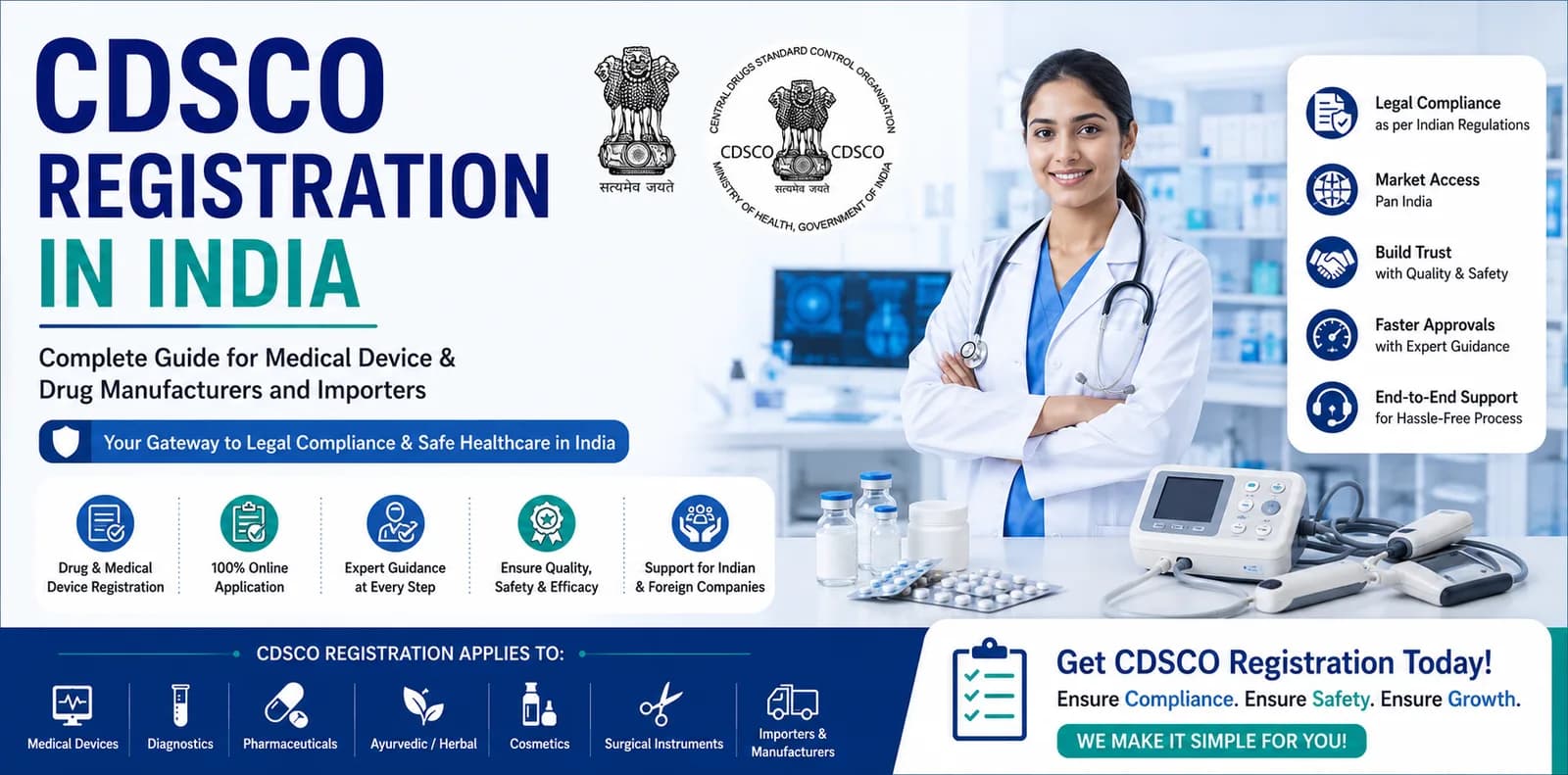 CDSCO Registration in India — Medical device and drug regulatory compliance