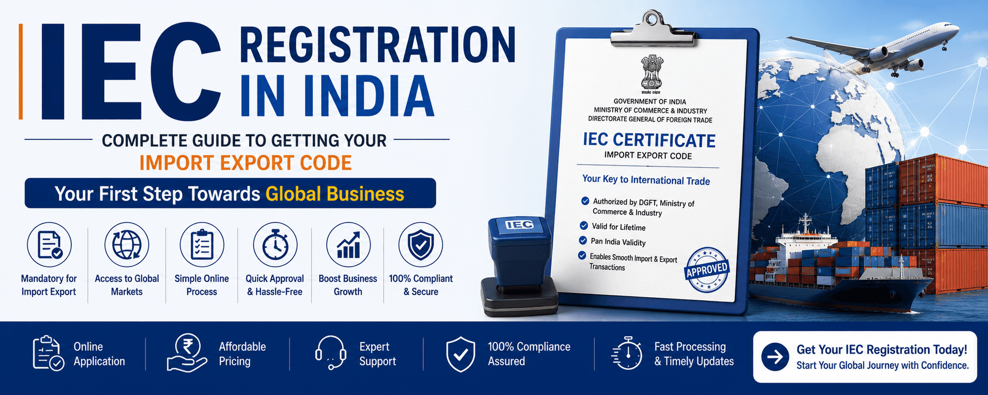 IEC Registration in India — Import Export Code from DGFT for importers and exporters