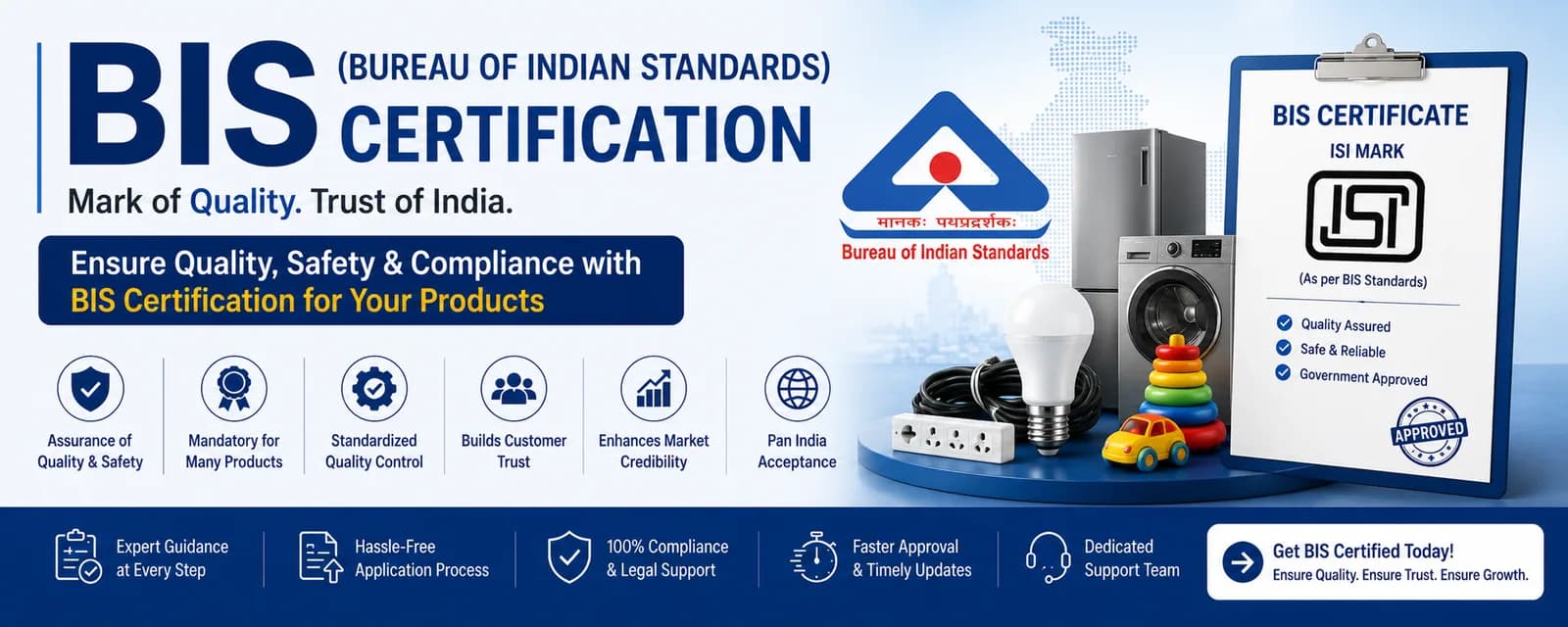 BIS Certification Services in India — Complete BIS CRS, ISI and FMCS Registration Support