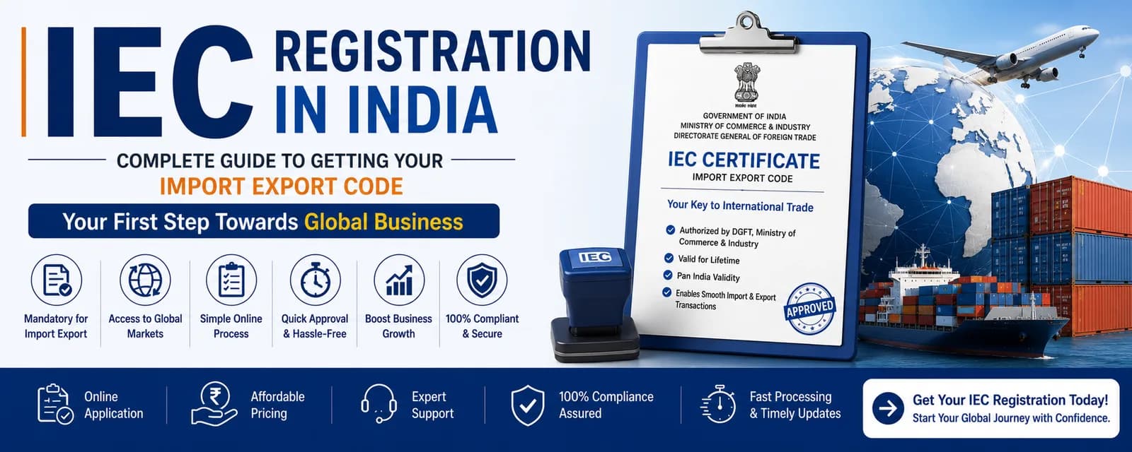 IEC Registration in India — Import Export Code from DGFT for importers and exporters